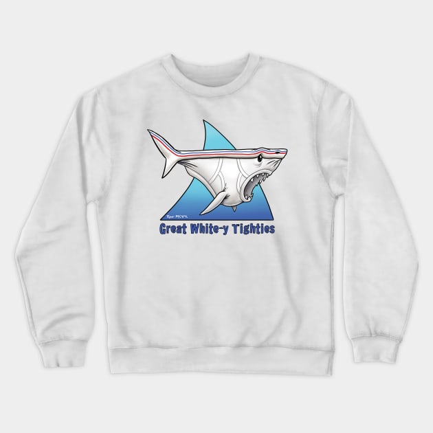 Great White-Y Tighties Crewneck Sweatshirt by CritterArt